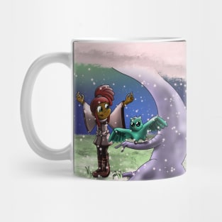 African American Girl and Owl Mug